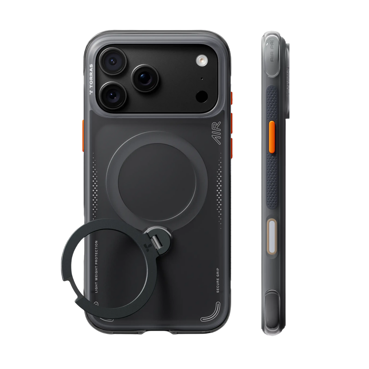 Torras Ostand Q3 Air Case for iPhone 18 Pro Max - Black