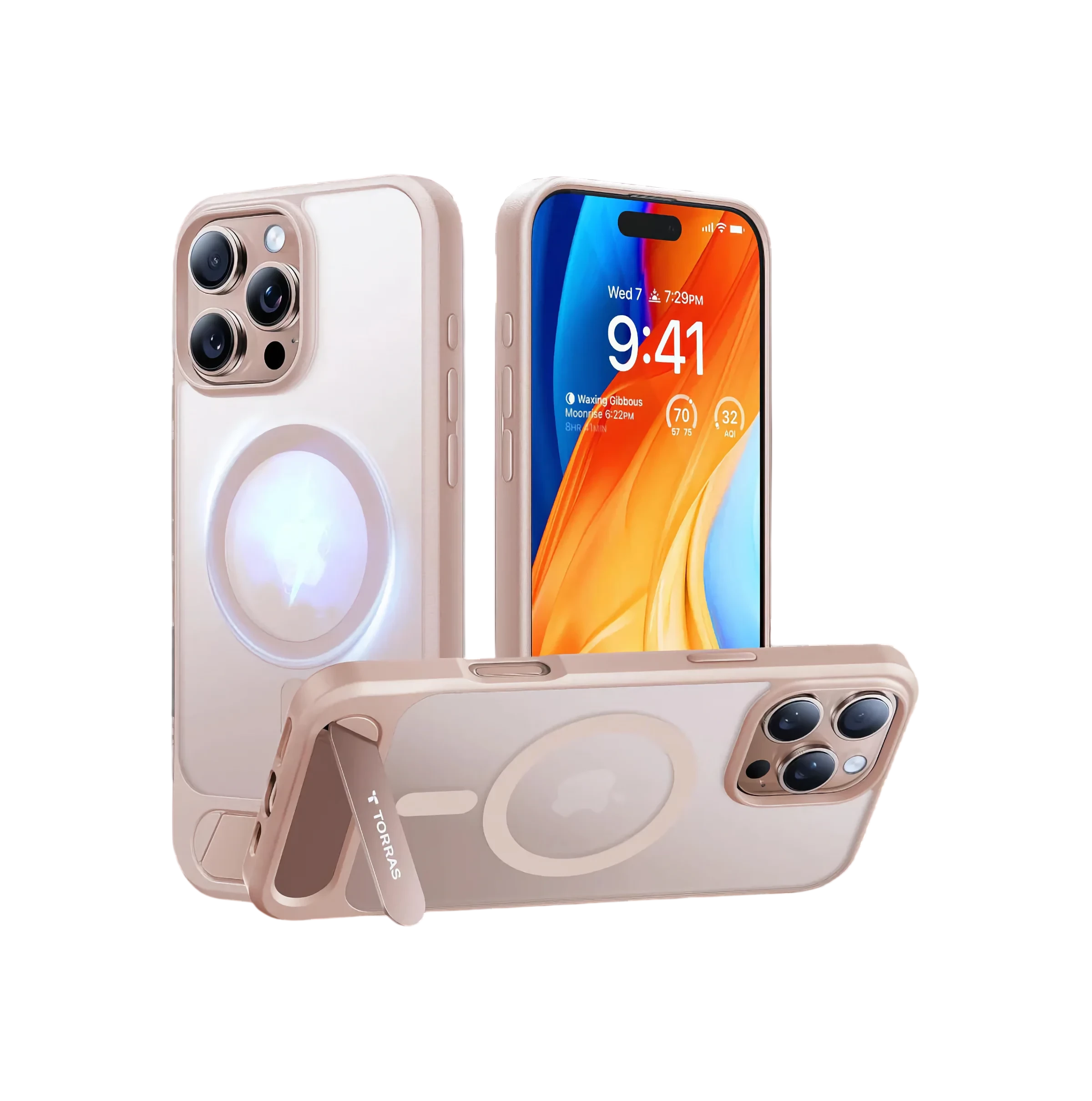 حافظة TORRAS Pstand أفقية ورأسية بمسند MagSafe لهاتف iPhone 16 Pro