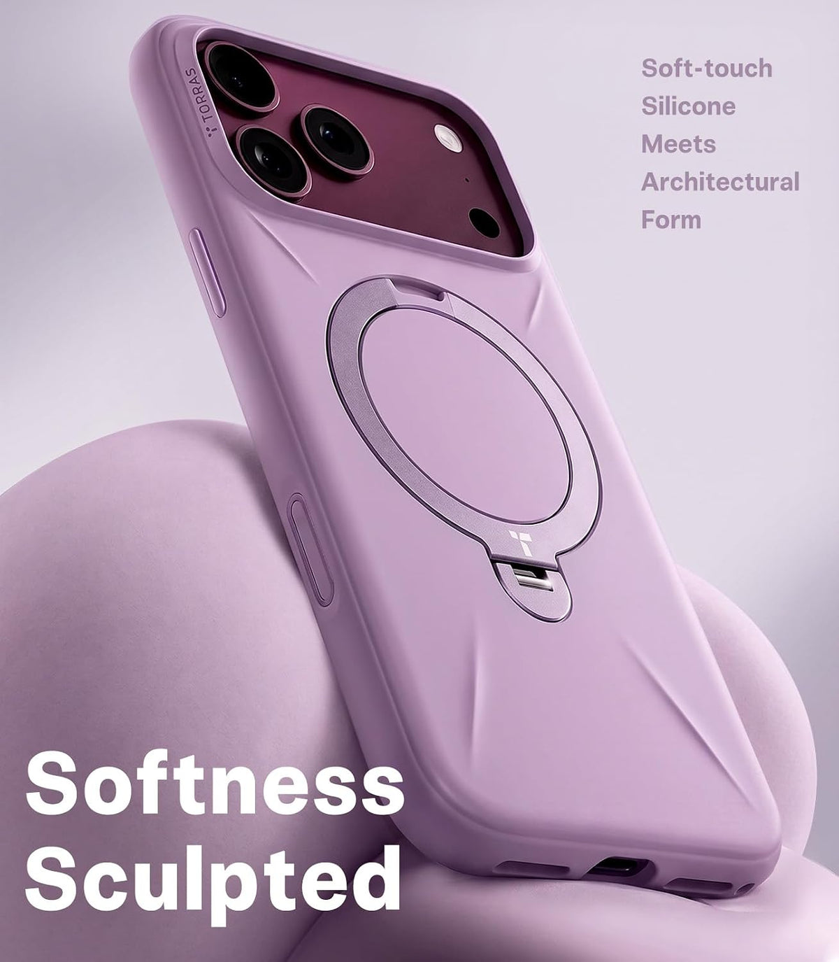 Torras Ostand Q3 Silicone Case for iPhone 18 Pro Max - Purple
