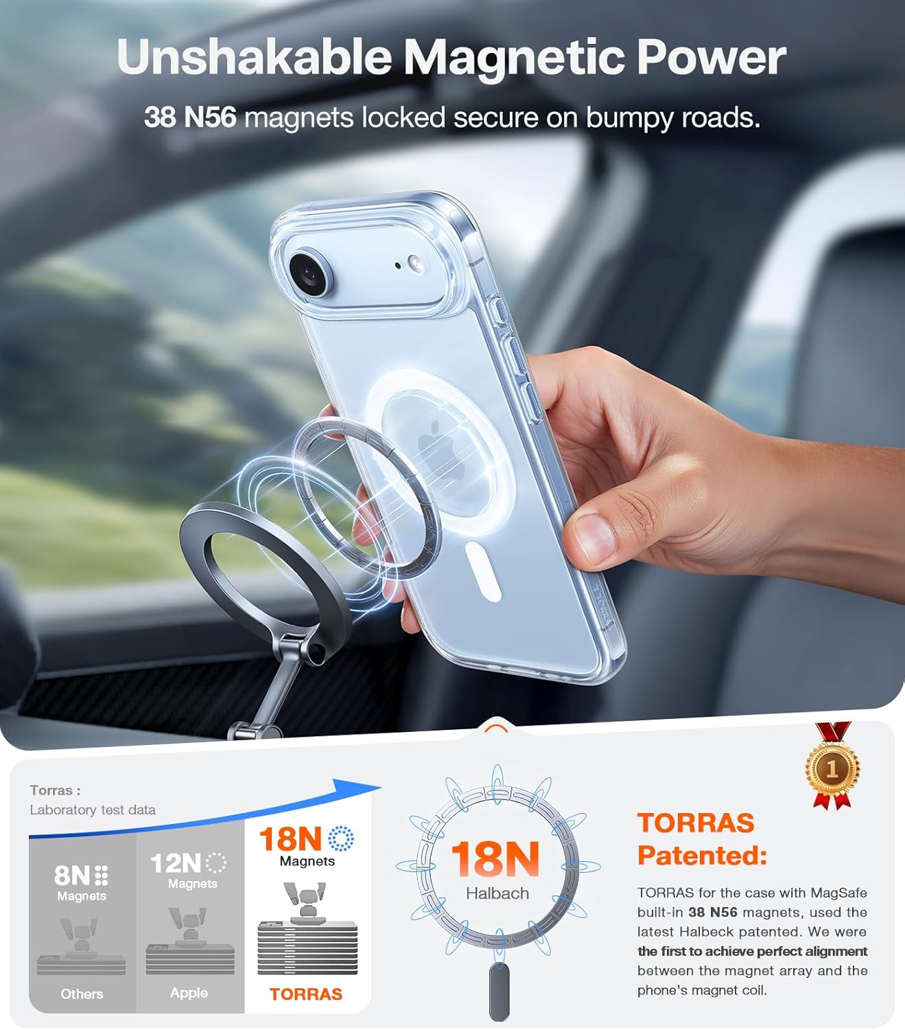 غلاف TORRAS SlimFit MagSafe لهاتف آيفون 17 برو ماكس / 17 برو / آير / 17