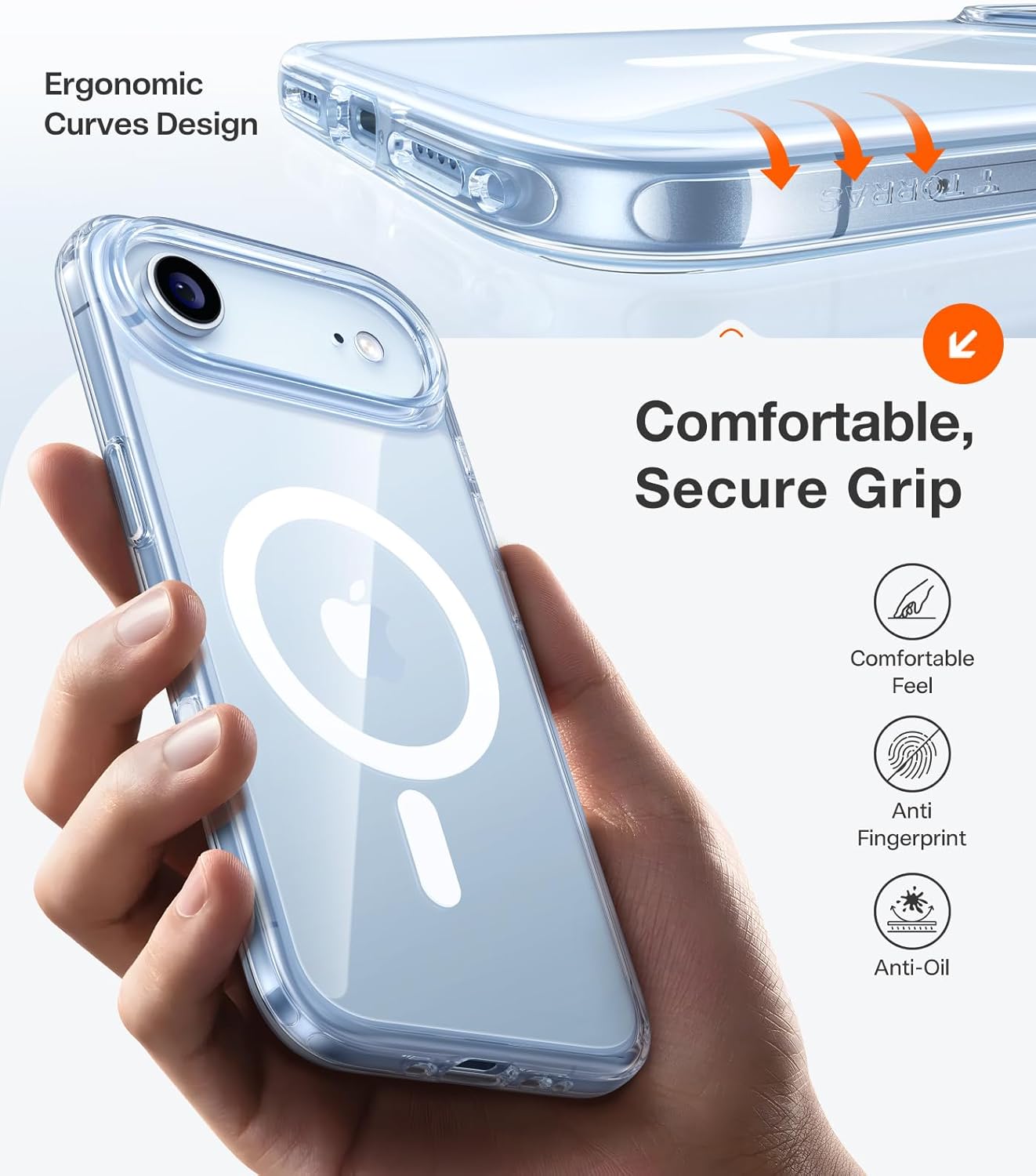 غلاف TORRAS SlimFit MagSafe لهاتف آيفون 17 برو ماكس / 17 برو / آير / 17