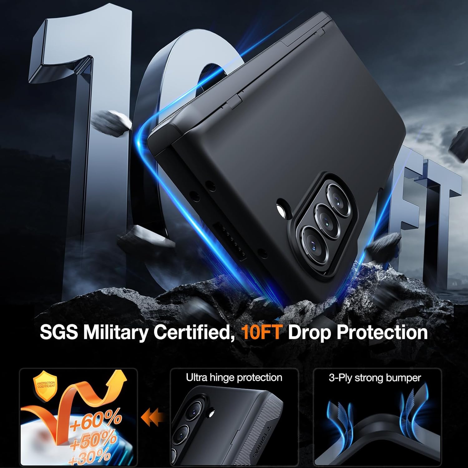 حافظة توراس Armor Stand لـ Galaxy Z Fold 6 بحماية المفصلة بمعيار عسكري MIL