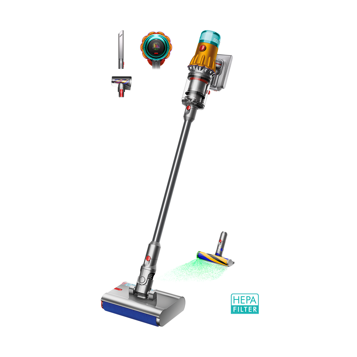 Dyson V12s Detect Slim Submarine HEPA - Yellow/Nickel