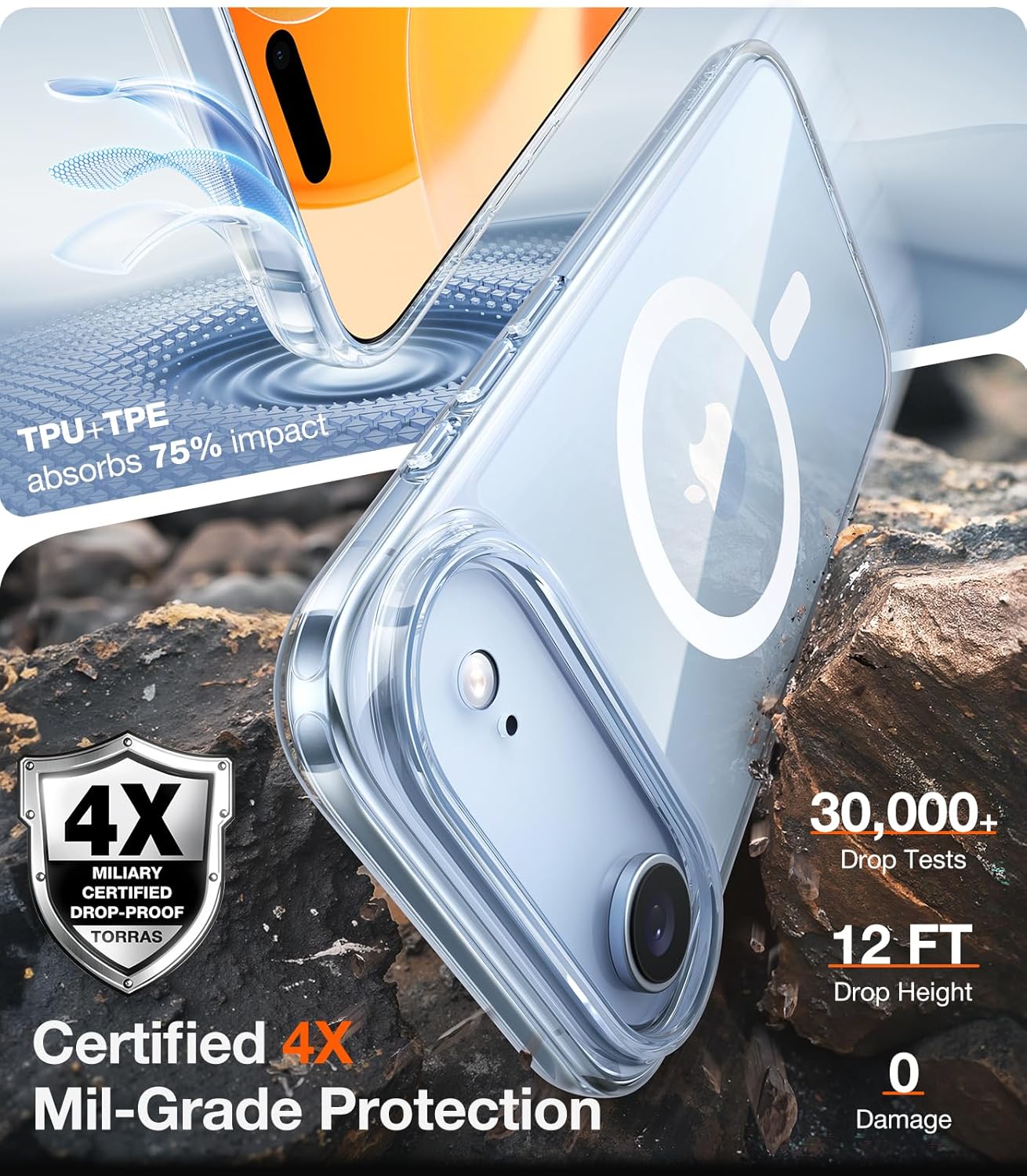 غلاف TORRAS SlimFit MagSafe لهاتف آيفون 17 برو ماكس / 17 برو / آير / 17