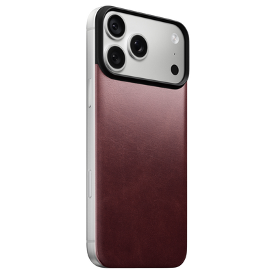 Nomad Mag Leather Back for iPhone 18 Pro Max - Burgundy Chromexcel (Horween Leather) #color_burgundy-chromexcel-horween-leather