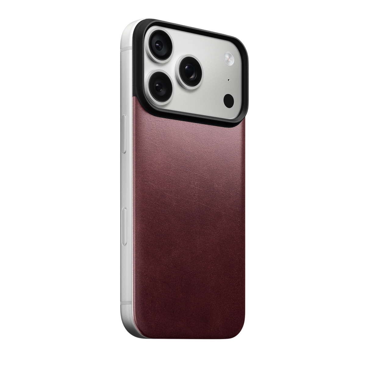 Nomad Mag Leather Back for iPhone 18 Pro - Burgundy Chromexcel (Horween Leather) #color_burgundy-chromexcel-horween-leather