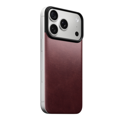 Nomad Mag Leather Back for iPhone 18 Pro - Burgundy Chromexcel (Horween Leather) #color_burgundy-chromexcel-horween-leather