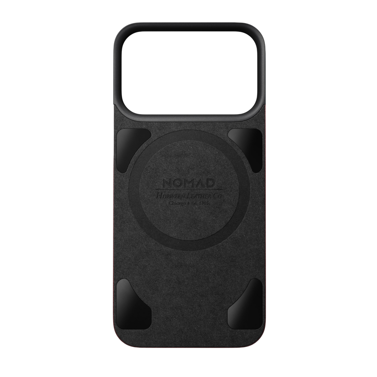 Nomad Mag Leather Back for iPhone 18 Pro - Burgundy Chromexcel (Horween Leather), view 3 #color_burgundy-chromexcel-horween-leather