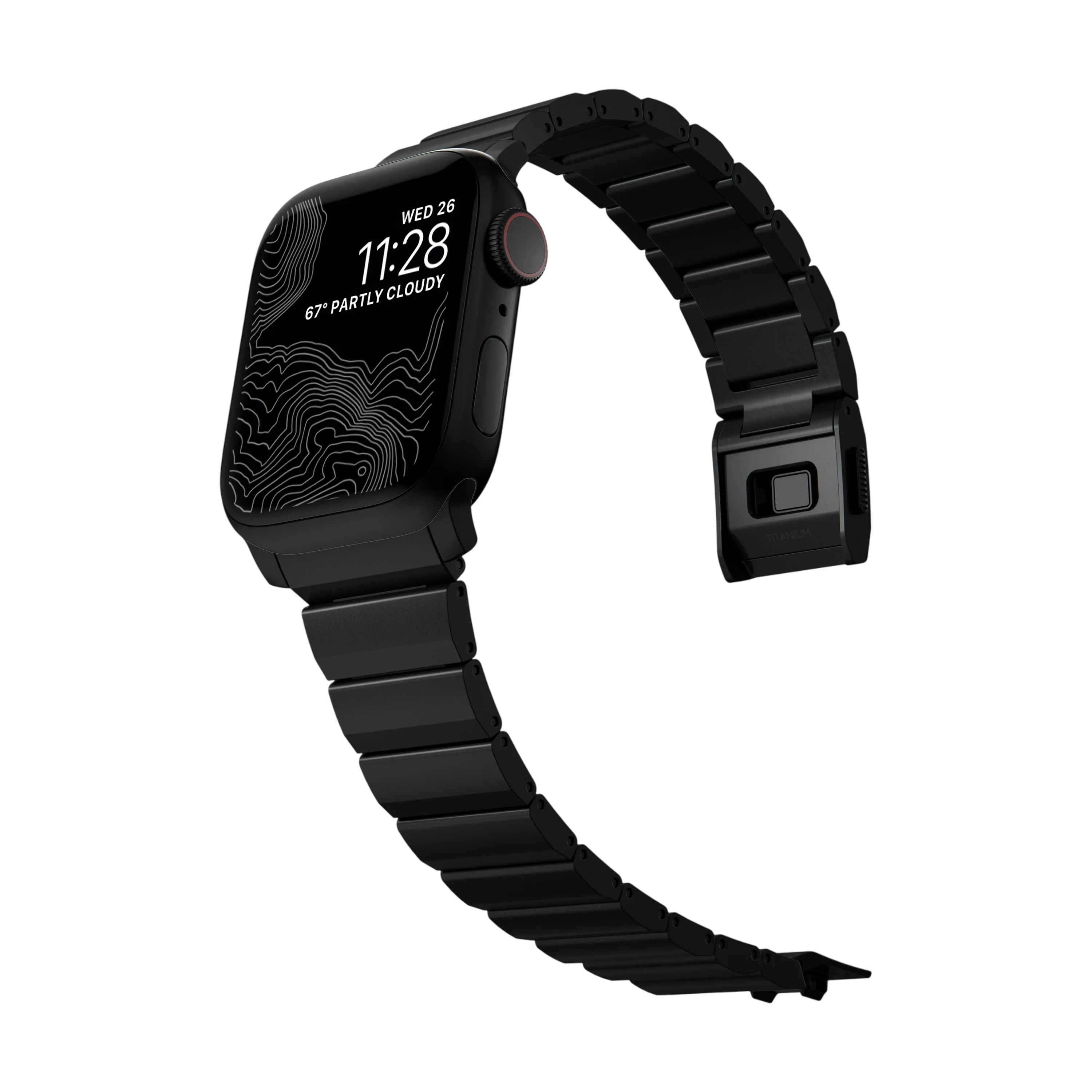 سوار التيتانيوم من الأجهزة الطبيعية من نوماد لساعة أبل 49 ملم / 46 ملم