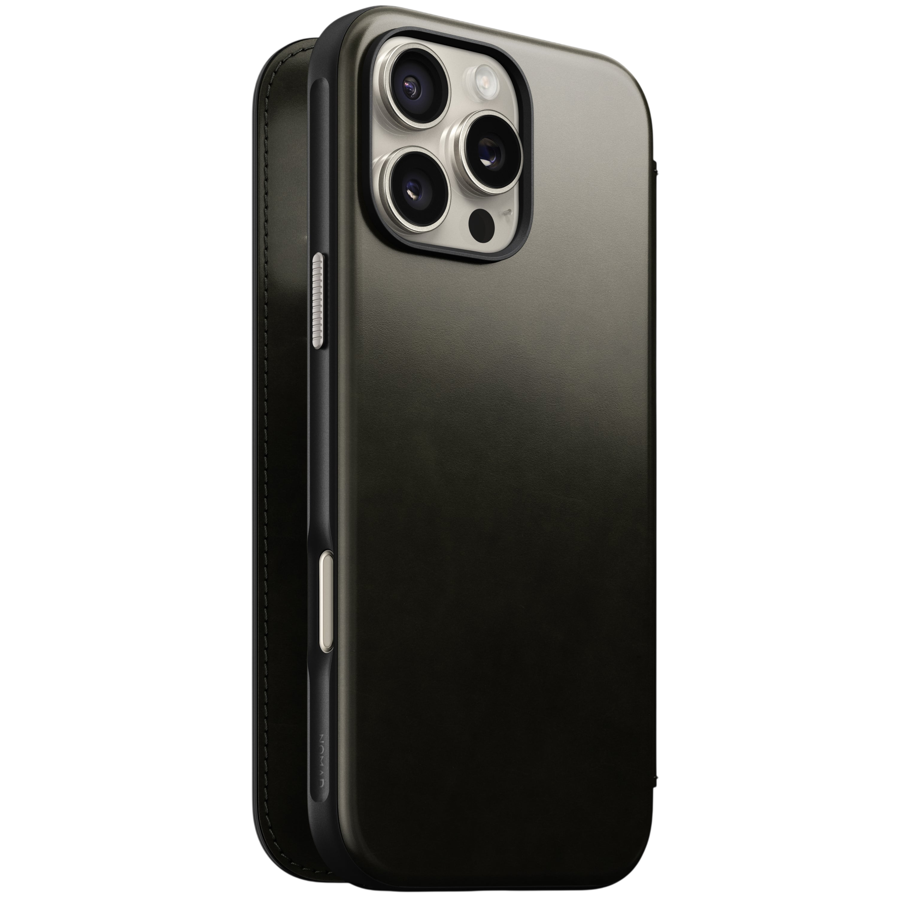 غطاء نوماد الجلدي الحديث لهاتف آيفون 16 برو