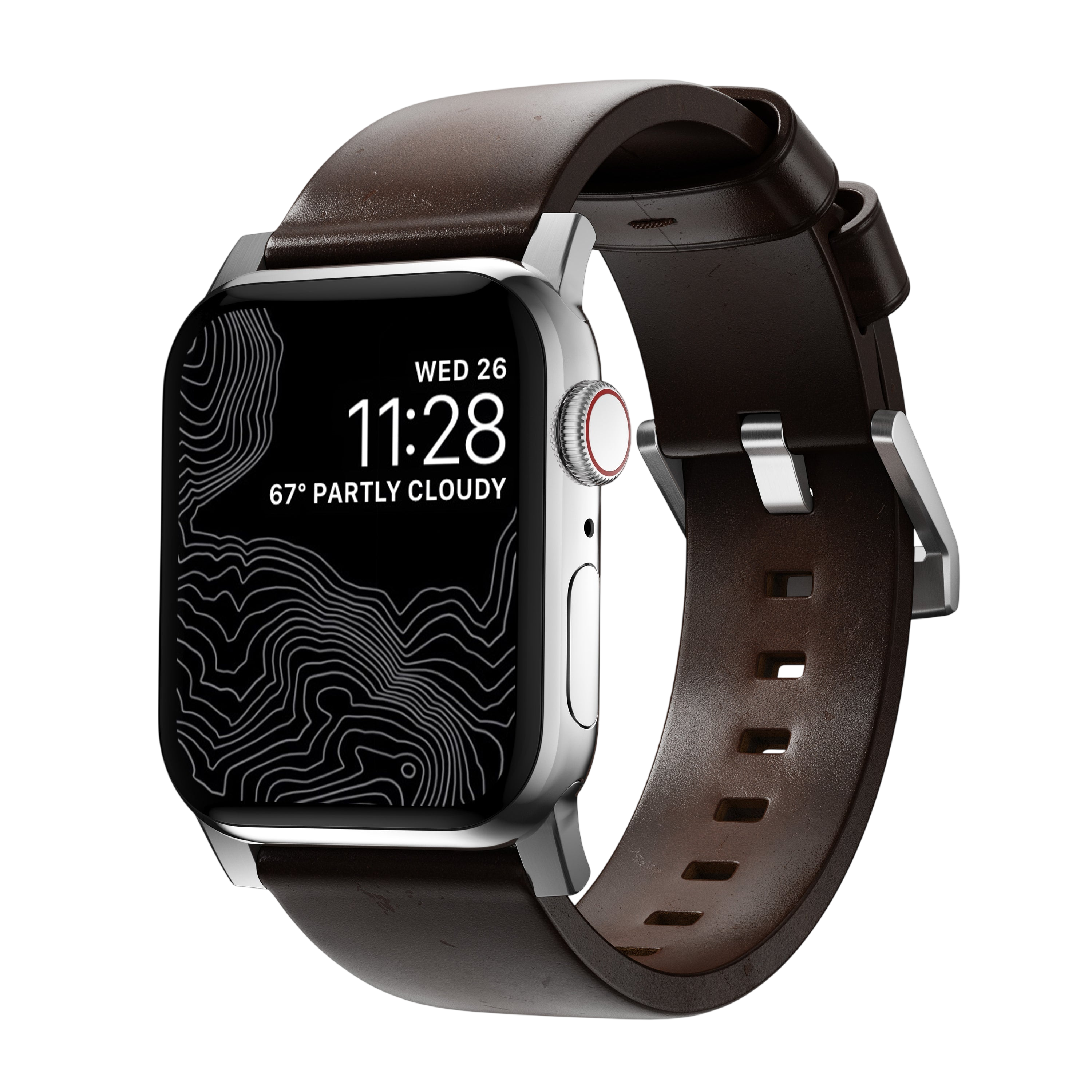 حزام نوماد مودرن لساعة آبل 49 مم / 46 مم / 45 مم (بني / جلد هوروين)