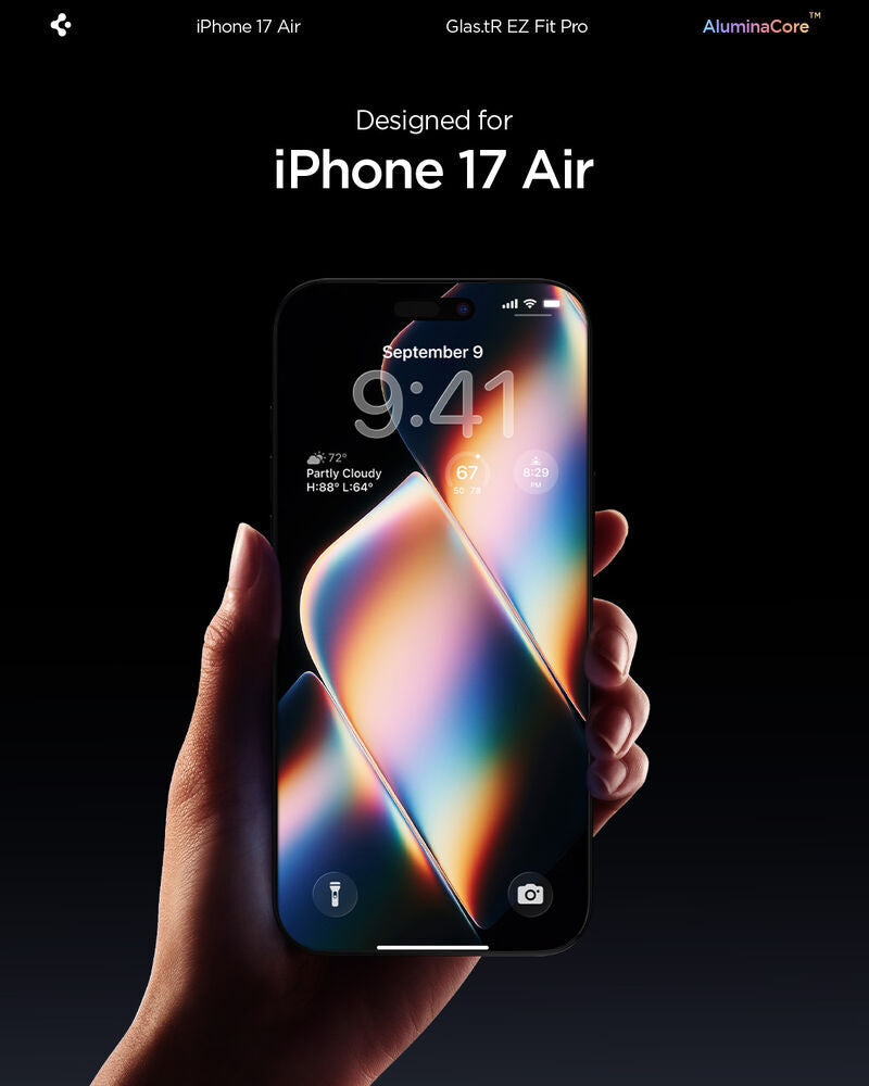 واقي شاشة سبجن GLAS.tR EZ Fit لجهاز آيفون إير (عبوة واحدة)