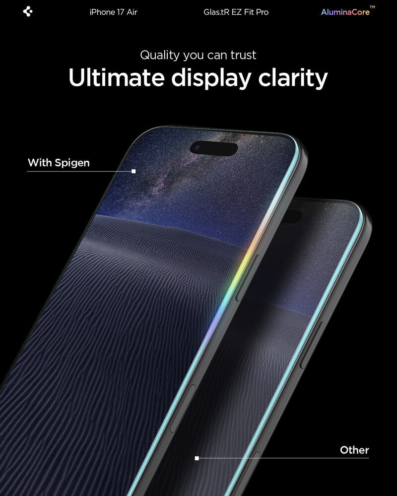 واقي شاشة سبجن GLAS.tR EZ Fit لجهاز آيفون إير (عبوة واحدة)