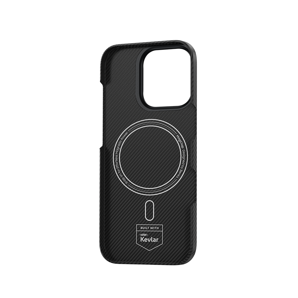 غلاف بنكس أرمور إير كيفلار® 600D لهاتف آيفون 16 برو ماكس مع إطار كاميرا رمادي فضائي