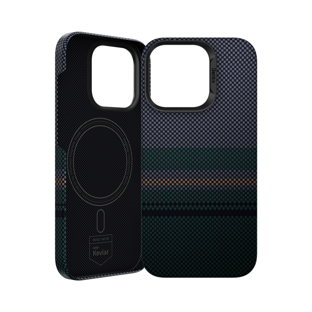 Benks Aurora ArmorAir Case built with Kevlar® for iPhone 16 Pro Max with Black Frame