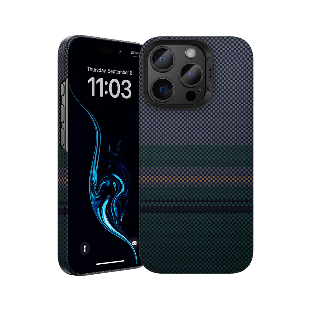 Benks Aurora ArmorAir Case built with Kevlar® for iPhone 16 Pro Max with Black Frame