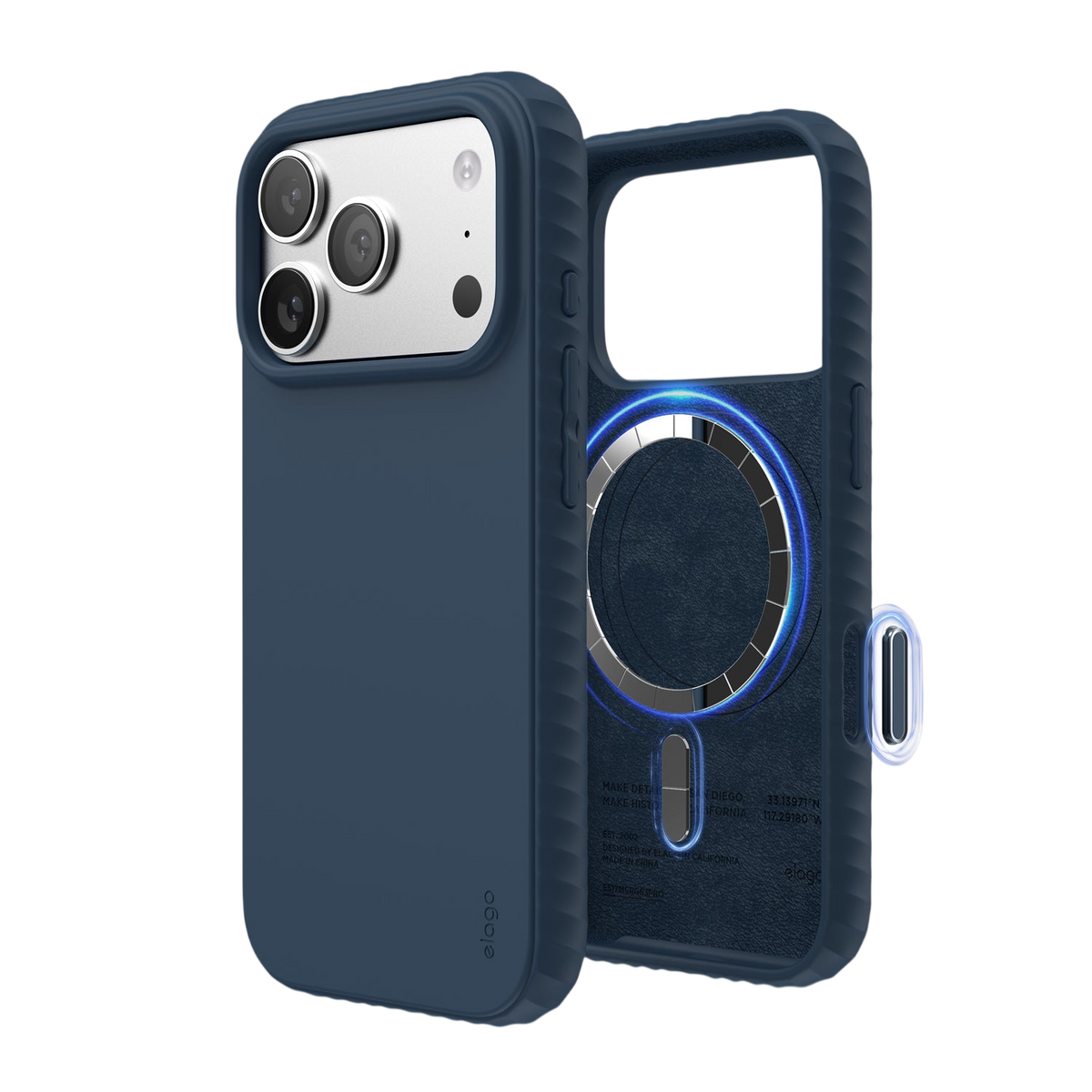 Elago MagRidge Silicone Case for iPhone 17 Pro / iPhone 18 Pro - Jean Indigo