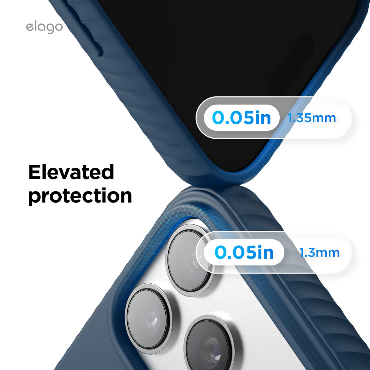 Elago MagRidge Silicone Case for iPhone 17 Pro / iPhone 18 Pro - Jean Indigo