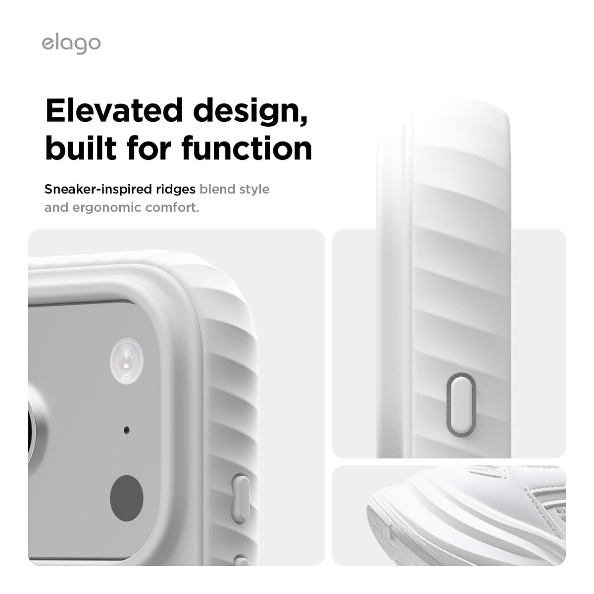 Elago MagRidge Silicone Case for iPhone 17 Pro / iPhone 18 Pro - White