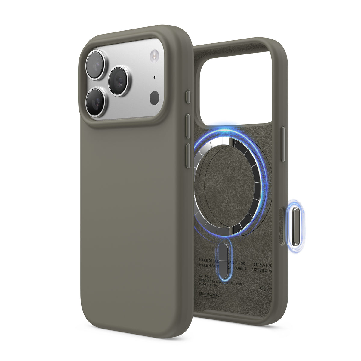 Elago Mag Silicone Case for iPhone 17 Pro / iPhone 18 Pro - Medium Grey