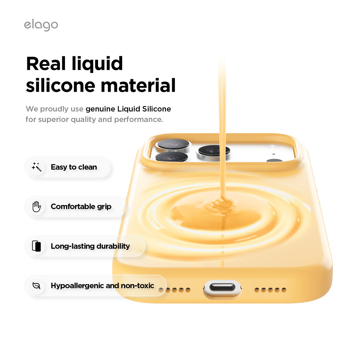 Elago Mag Silicone Case for iPhone 17 Pro / iPhone 18 Pro - Sunshine