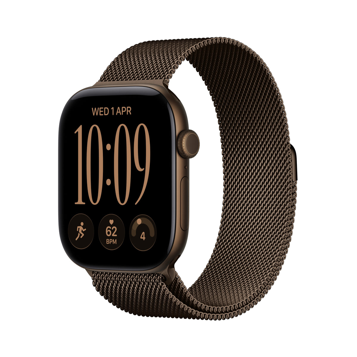 Apple Watch Series 12 - Dark Bronze Aluminum Milanese Loop 46mm