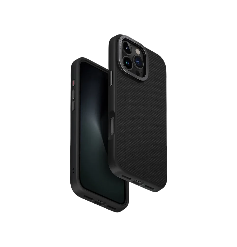 حافظة Uniq Keva Max متينة من الأراميد مع مسند سلس لهاتف iPhone 16 Pro Max