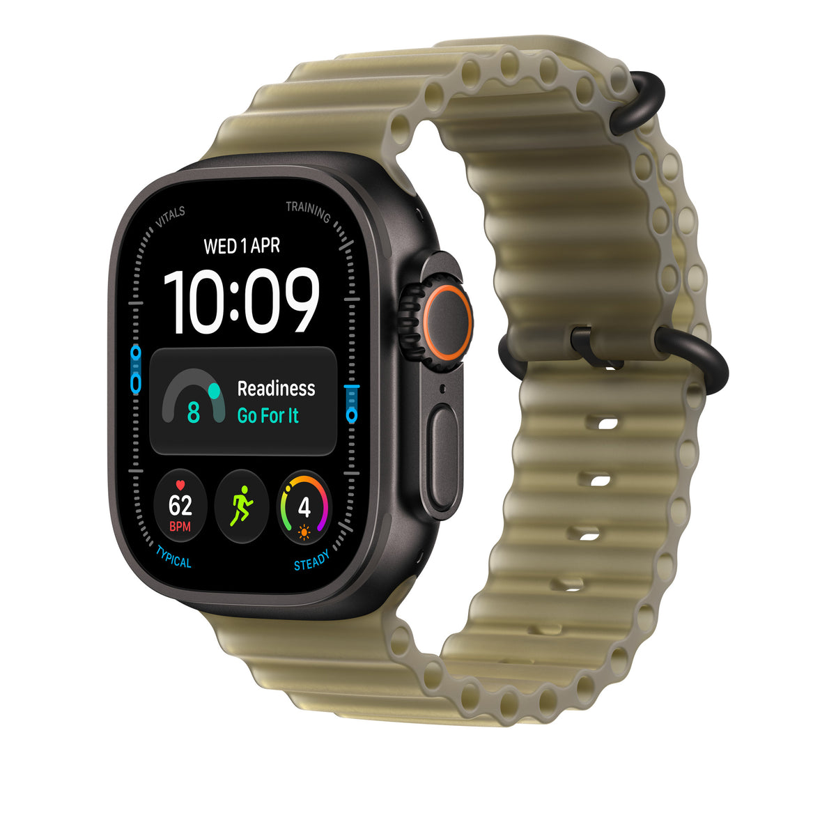 Apple Watch Ultra Ocean Band Extension (49mm) - Translucent Kelp (Black Titanium) - alternate view 1