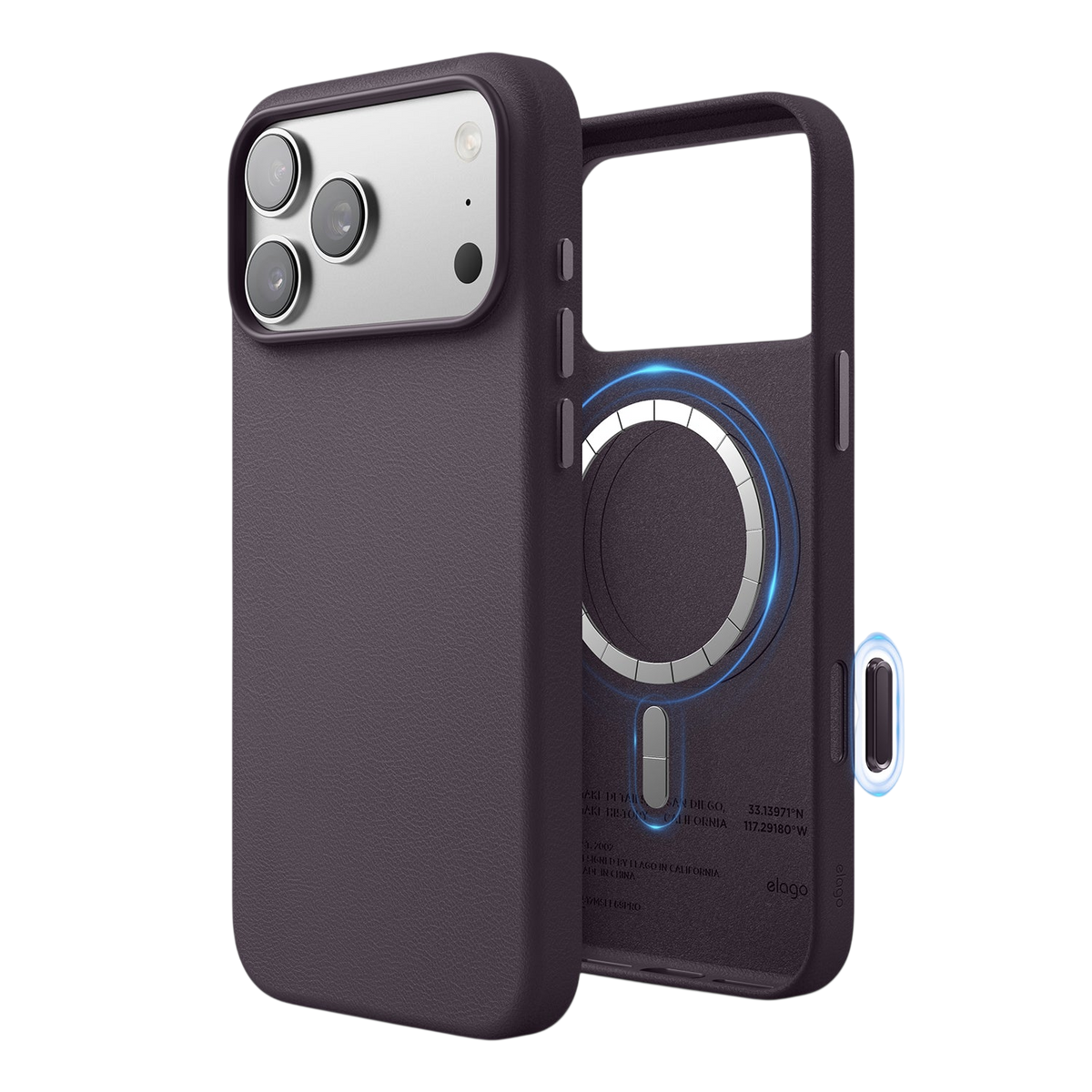 Elago MagLeather Case for iPhone 17 Pro Max / iPhone 18 Pro Max - Deep Purple