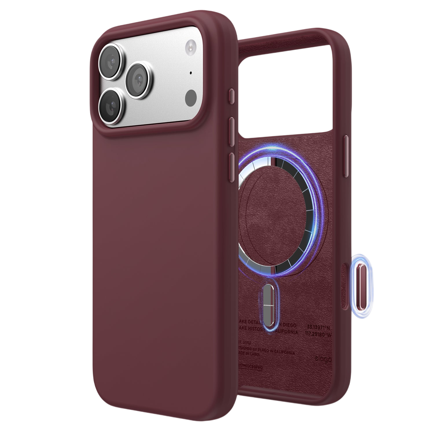 Elago Mag Silicone Case for iPhone 17 Pro Max / iPhone 18 Pro Max - Burgundy