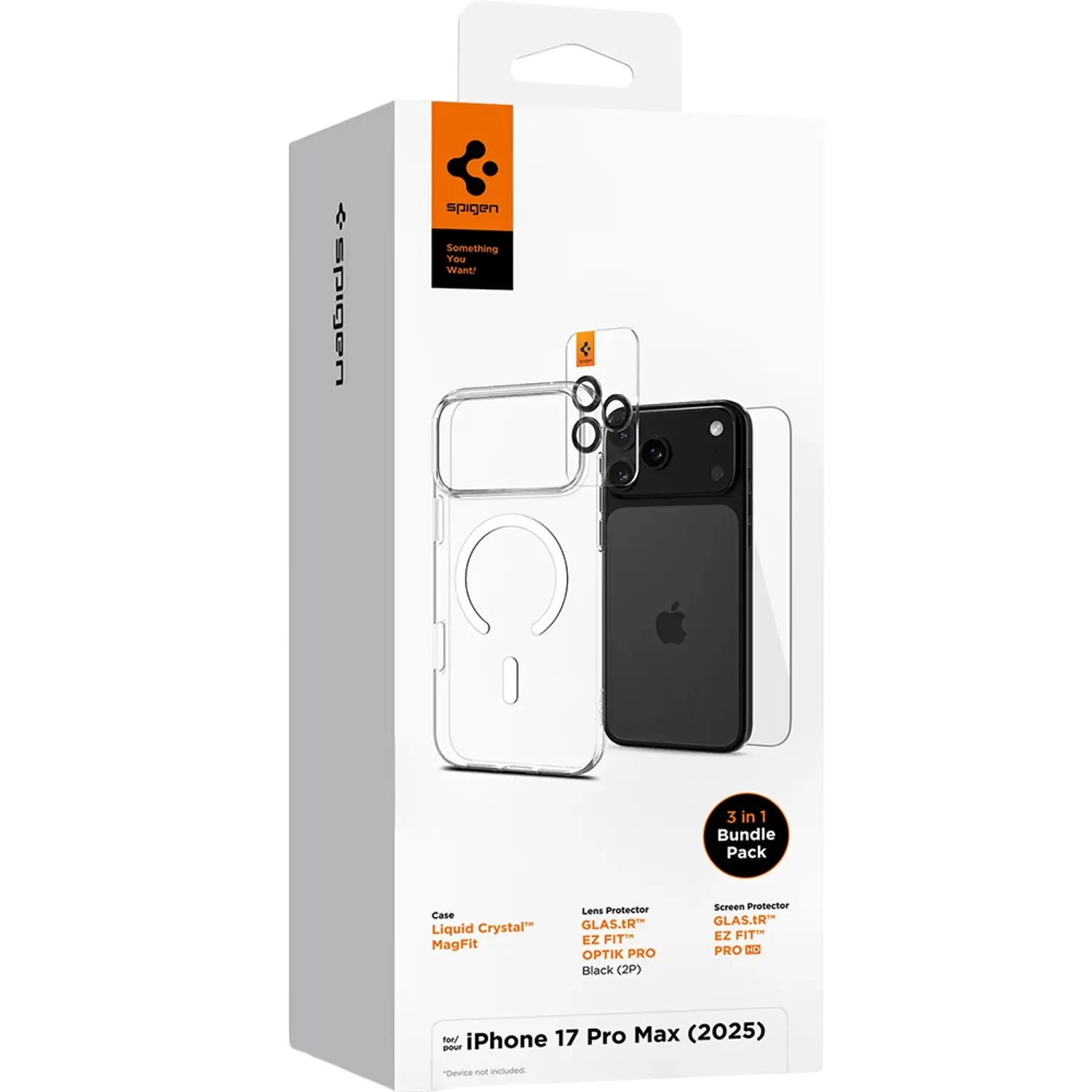 Spigen MagSafe Clear Case With Screen Protector And Lens Protector Transparent Bundle for iPhone 17 Pro Max