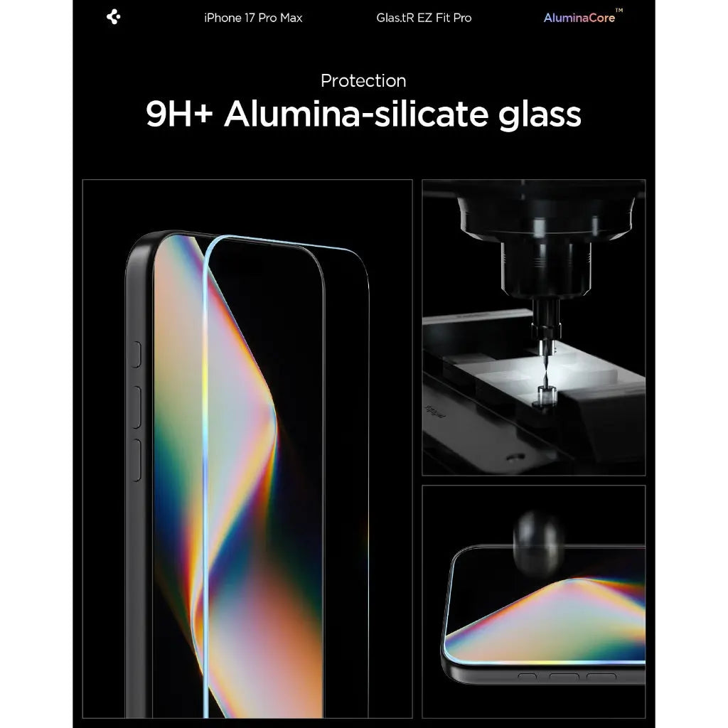 واقي شاشة Spigen iPhone 17 Pro Max Screen Protector EZ Fit Pro HD [1 P