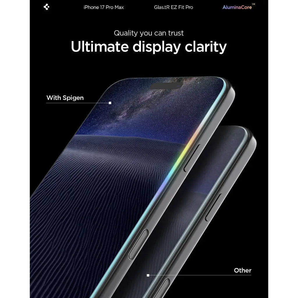 واقي شاشة Spigen iPhone 17 Pro Max Screen Protector EZ Fit Pro HD [1 P