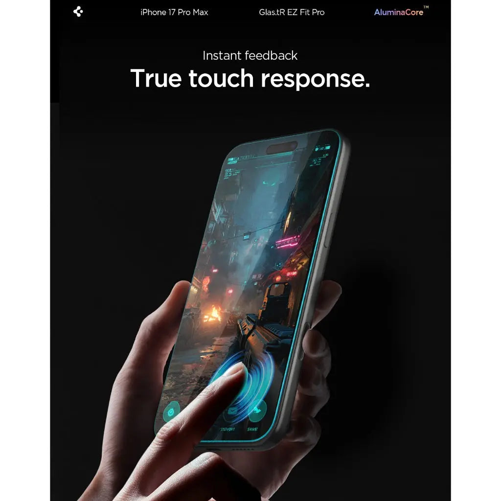 واقي شاشة Spigen iPhone 17 Pro Max Screen Protector EZ Fit Pro HD [1 P