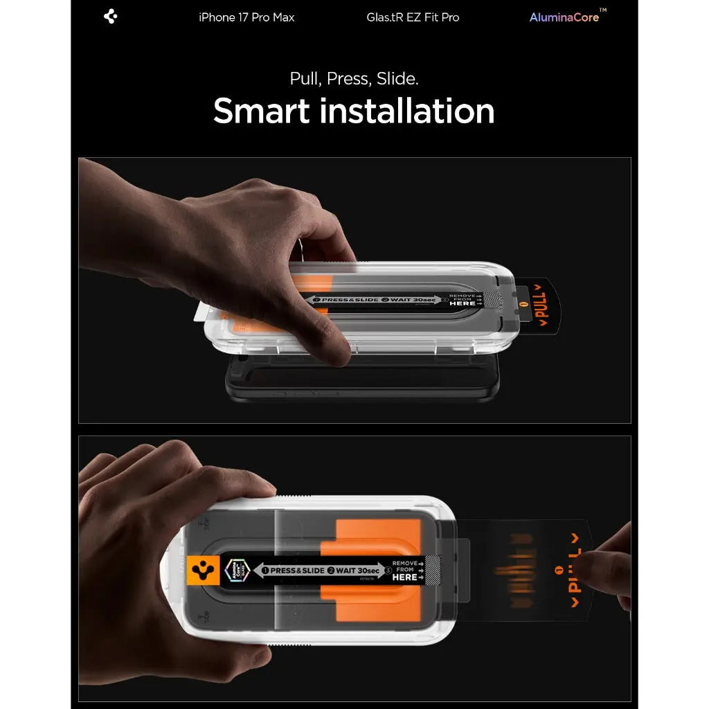 واقي شاشة Spigen iPhone 17 Pro Max Screen Protector EZ Fit Pro HD [1 P