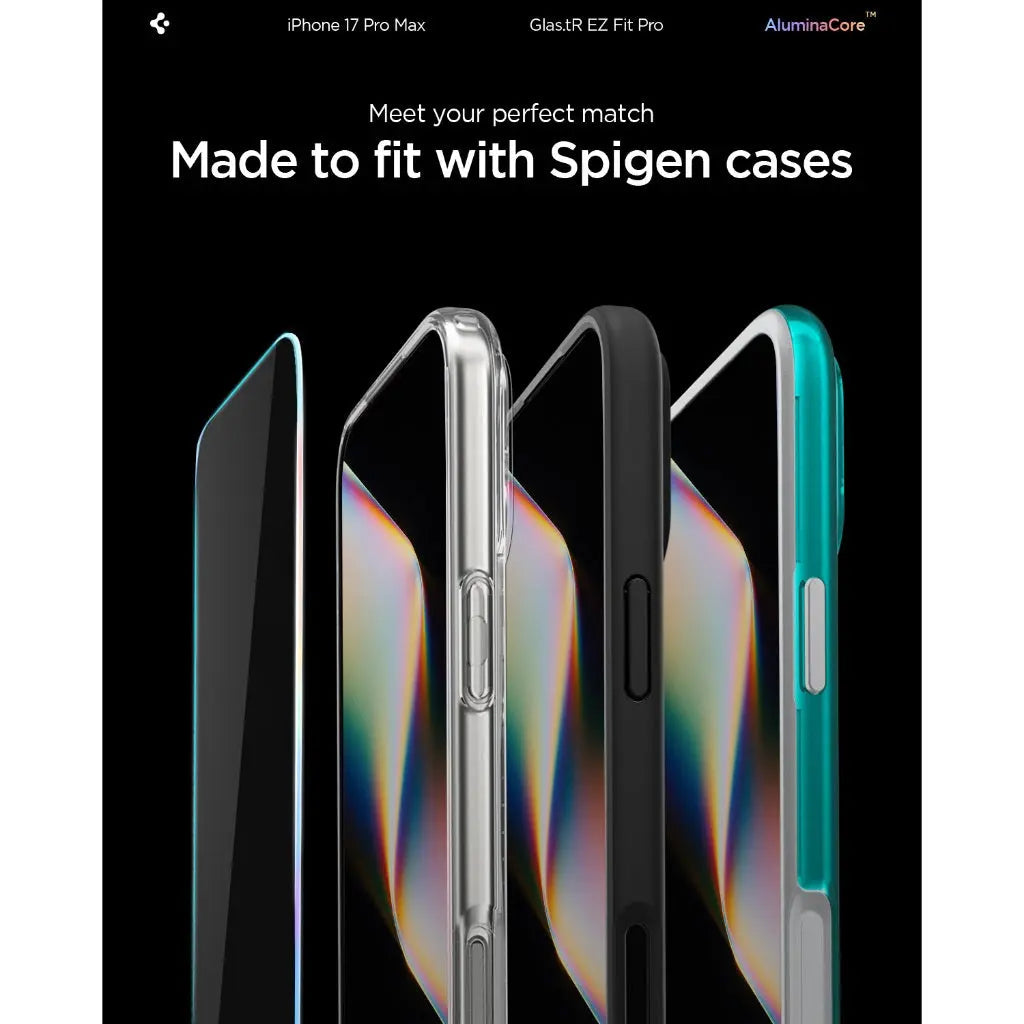 واقي شاشة Spigen iPhone 17 Pro Max Screen Protector EZ Fit Pro HD [1 P