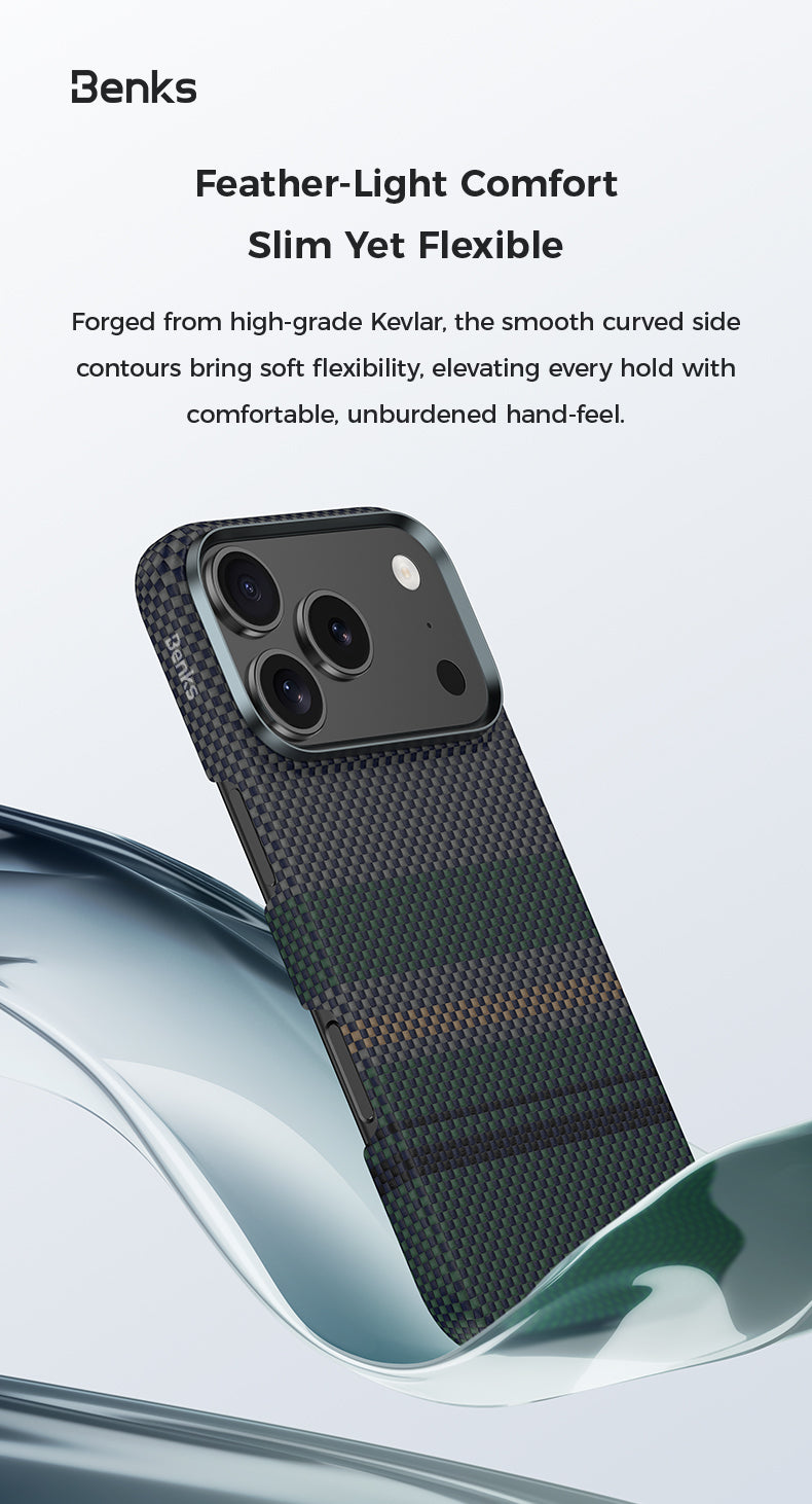 Benks Aurora Air C1 Case built with Kevlar® for iPhone 18 Pro Max - features