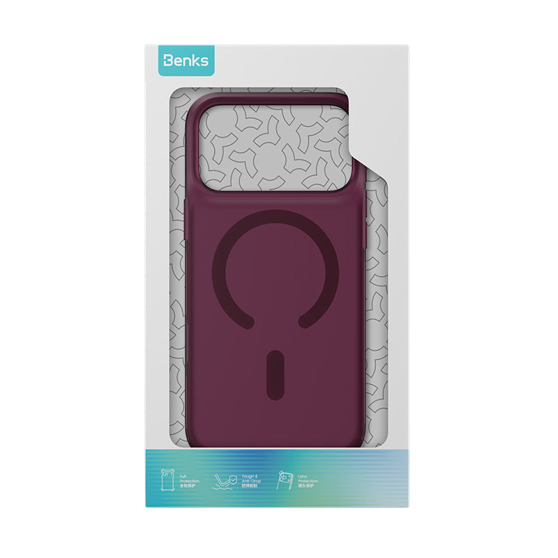 Benks Lucid Armor Pro Magnetic Case for iPhone 18 Pro Max - Deep Red retail packaging