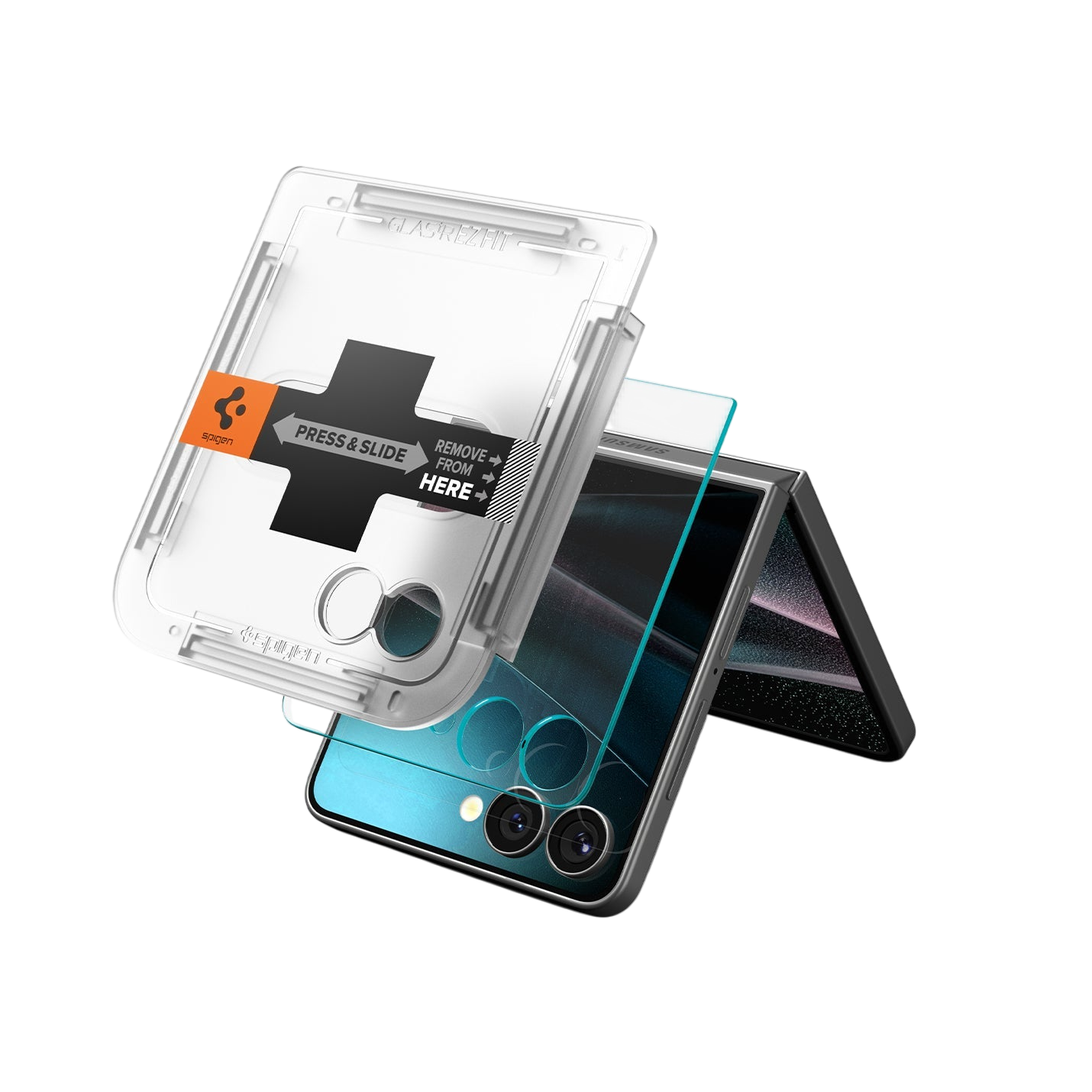 واقي شاشة سبجن GLAS.tR EZ Fit لجهاز سامسونج جالاكسي Z Flip 7 - عبوة من 2