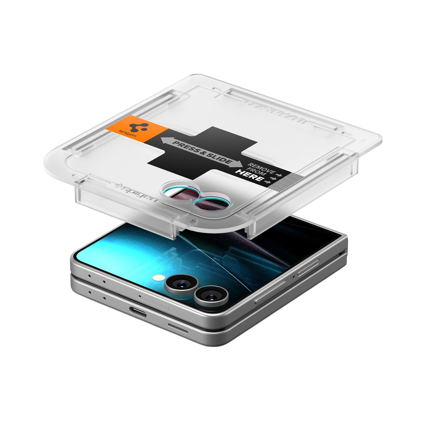 واقي شاشة سبجن GLAS.tR EZ Fit لجهاز سامسونج جالاكسي Z Flip 7 - عبوة من 2