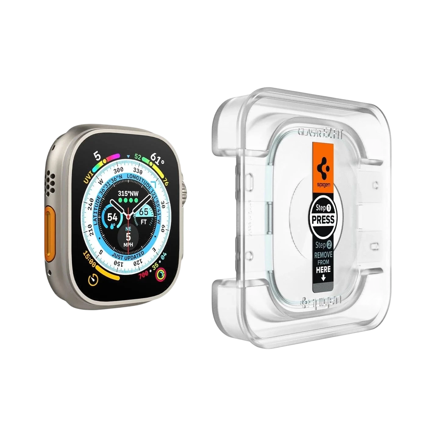 Spigen Apple Watch Ultra 3 / 2 / 1 (49mm) Screen Protector EZ FIT Glas.tR - 2 Pack