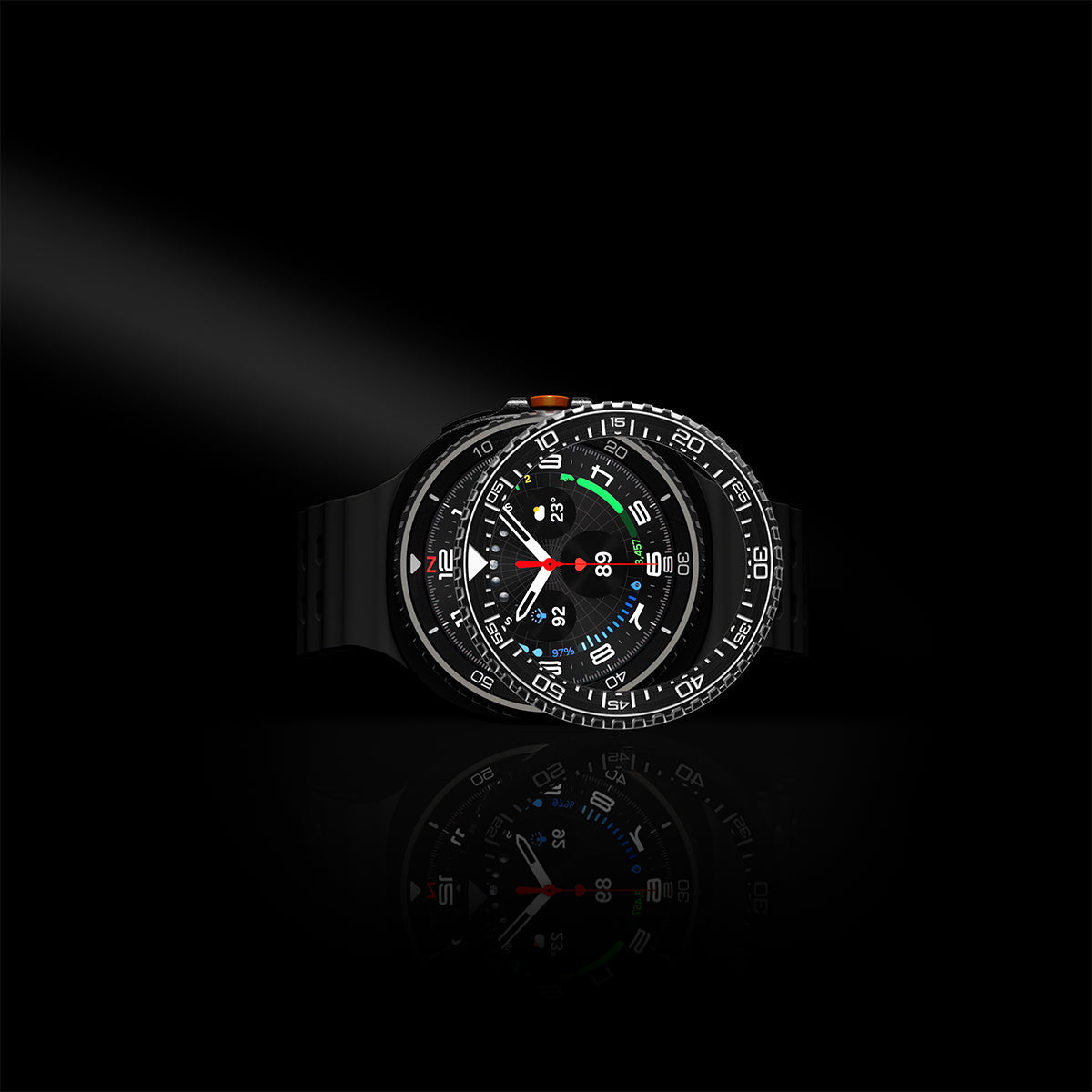 سبجن بيزل تون لسامسونج جالكسي ووتش 8 كلاسيك 46 مم - أسود