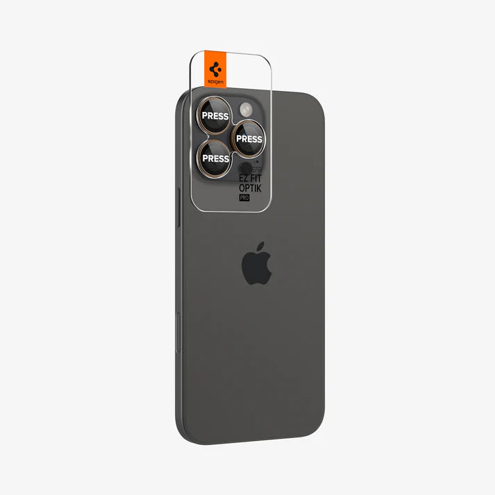 Spigen iPhone 16 Pro Max / 16 Pro Camera Lens Protector EZ Fit GLAS.tR Optik Pro - Desert Titanium