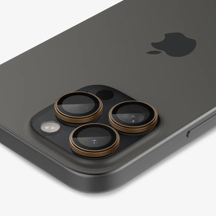 Spigen iPhone 16 Pro Max / 16 Pro Camera Lens Protector EZ Fit GLAS.tR Optik Pro - Desert Titanium