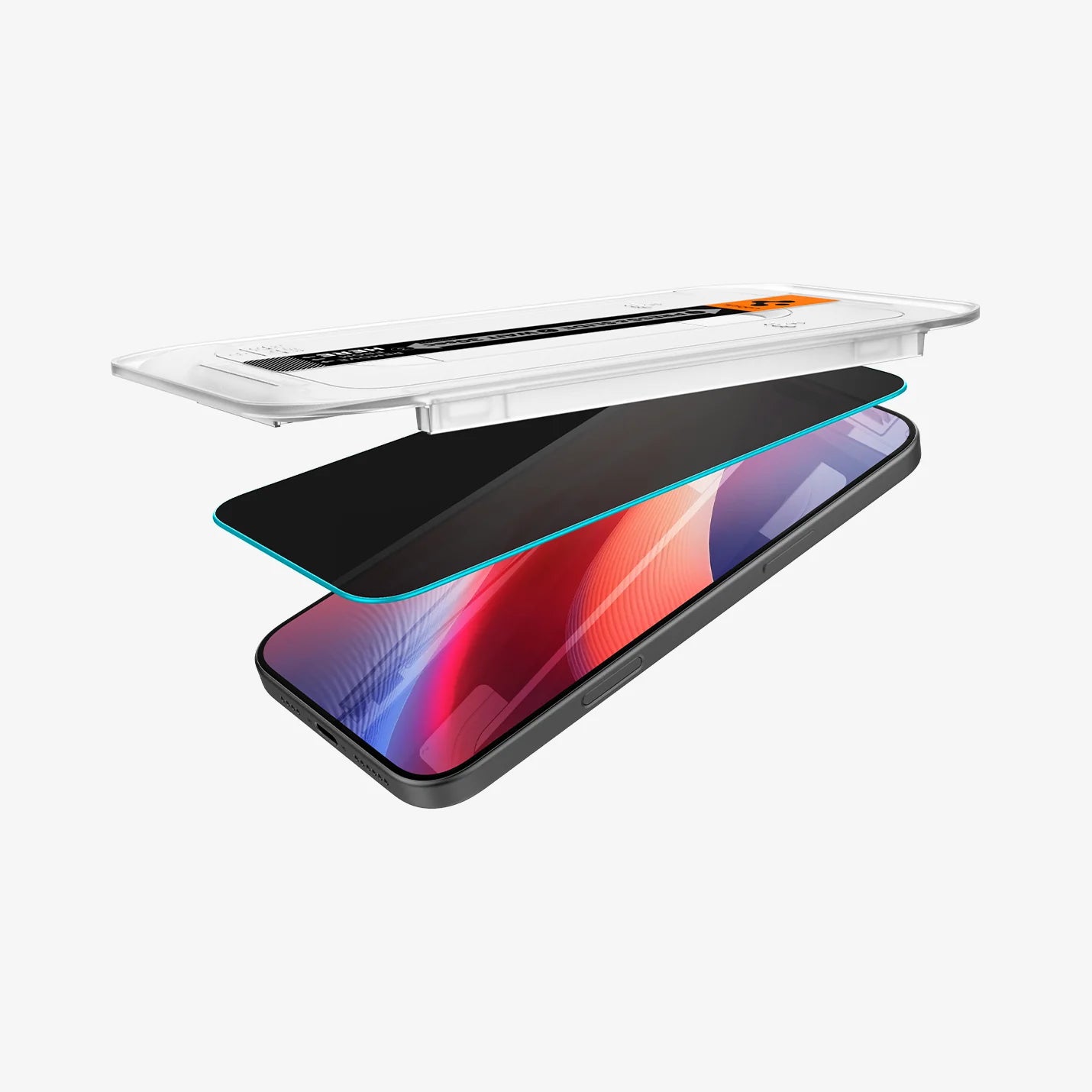 واقي شاشة Spigen iPhone 16 Pro - GLAS.tR EZ Fit Privacy - عبوة واحدة