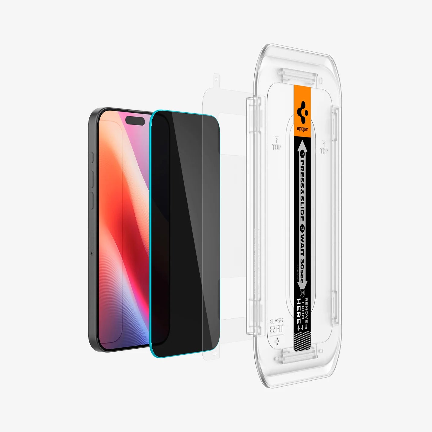 واقي شاشة Spigen iPhone 16 Pro - GLAS.tR EZ Fit Privacy - عبوة واحدة