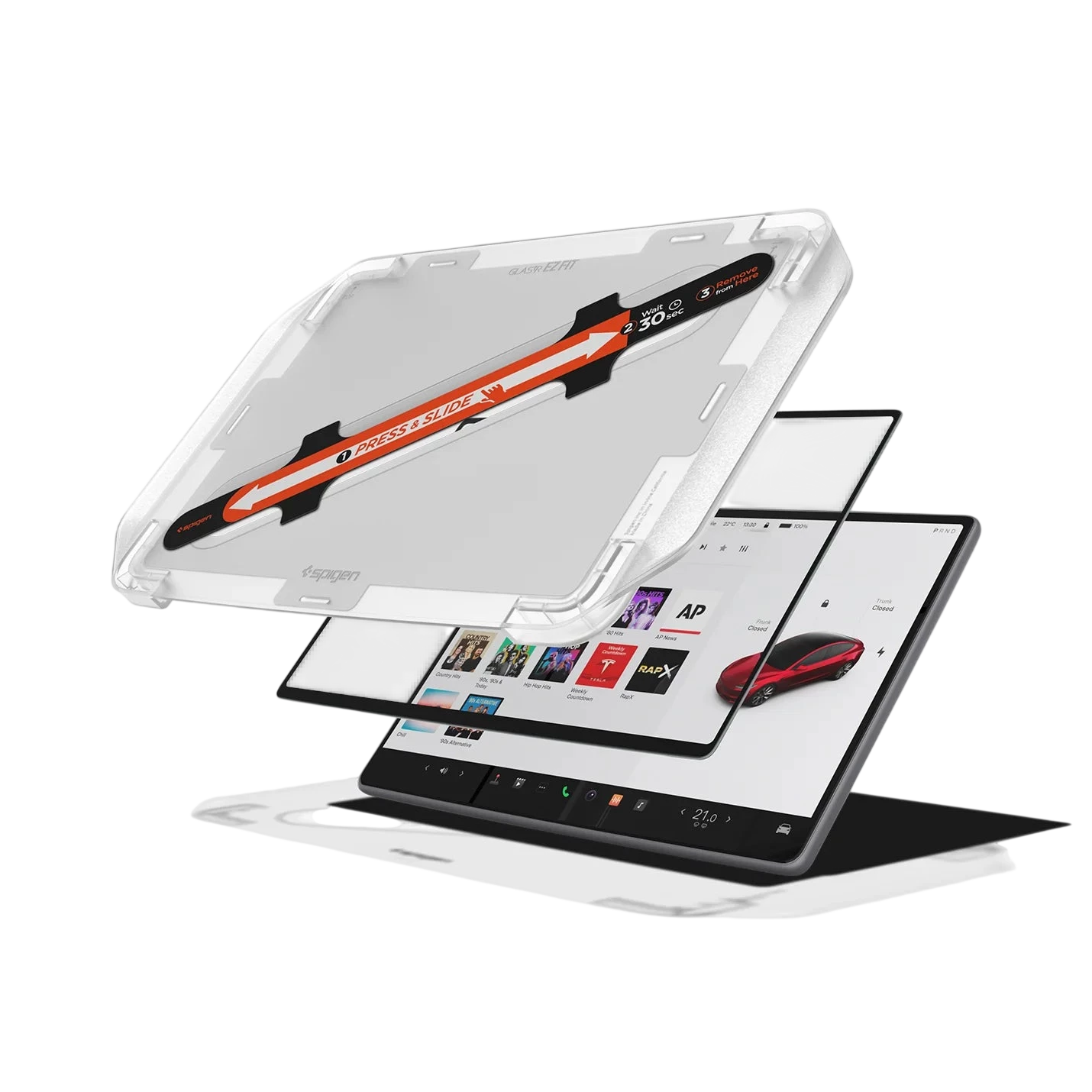 واقي شاشة مضاد للتوهج من زجاج مقسى سبجن تسلا tR رقيق (للشاشة الخلفية) عبوة واحدة - تسلا موديل 3 (2025/2024) - Y (2025)