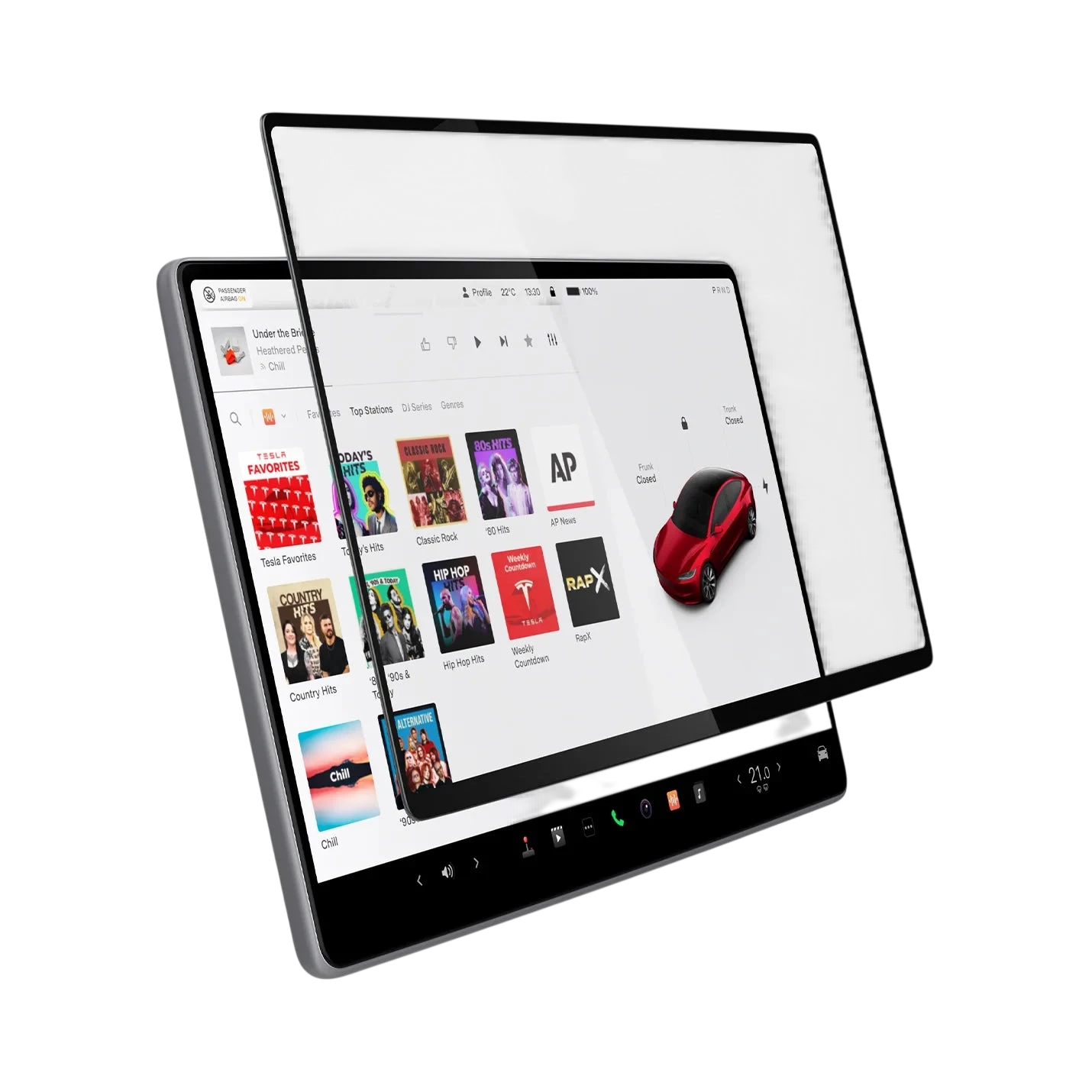 واقي شاشة مضاد للتوهج من زجاج مقسى سبجن تسلا tR رقيق (للشاشة الخلفية) عبوة واحدة - تسلا موديل 3 (2025/2024) - Y (2025)