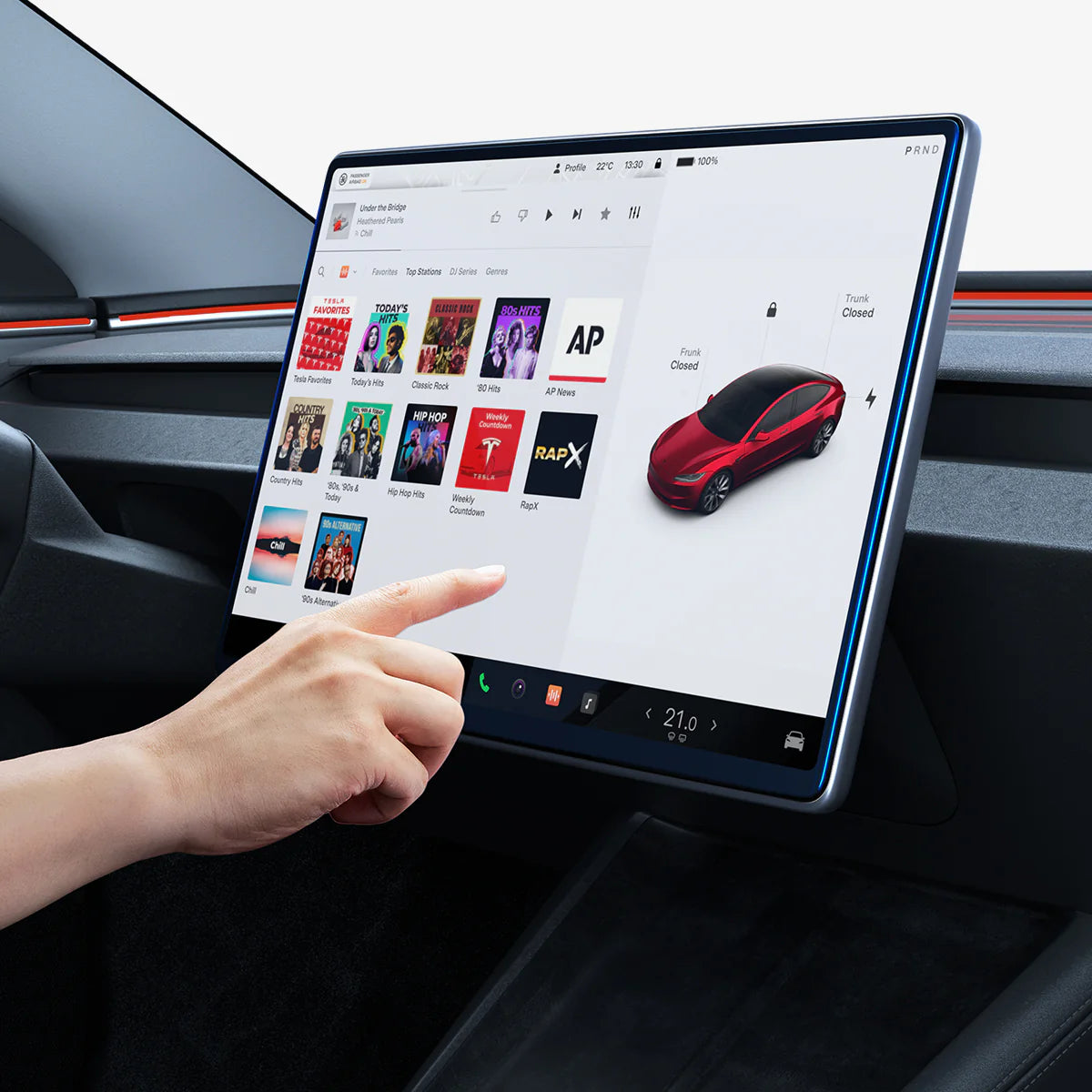 واقي شاشة مضاد للتوهج من زجاج مقسى سبجن تسلا tR رقيق (للشاشة الخلفية) عبوة واحدة - تسلا موديل 3 (2025/2024) - Y (2025)