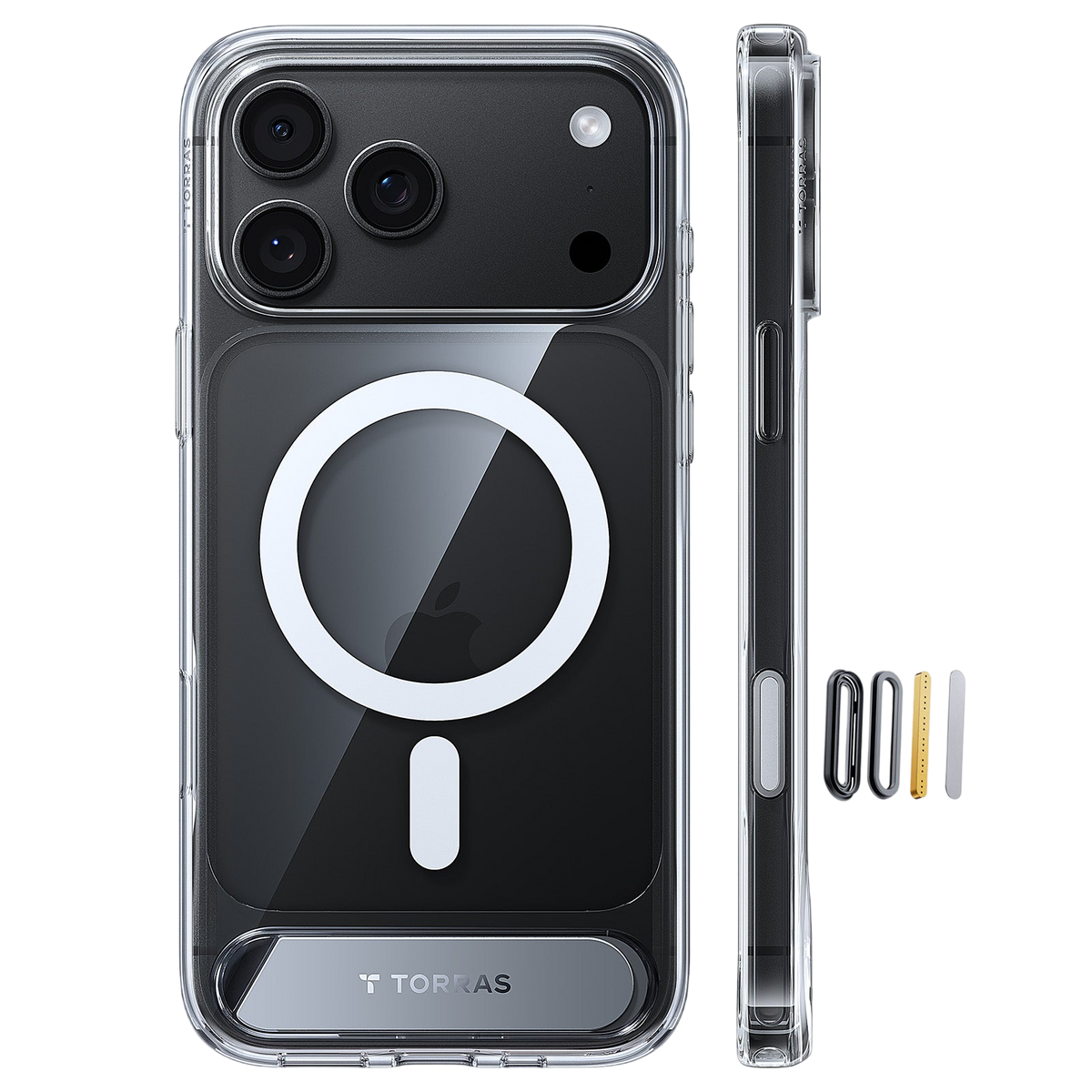 Torras Ostand L1 Case for iPhone 17 Pro / iPhone 18 Pro - Clear